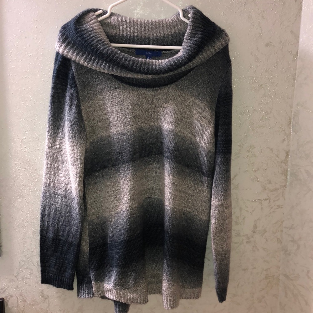 Apt. 9 women's cowl neck blue and white striped sweater